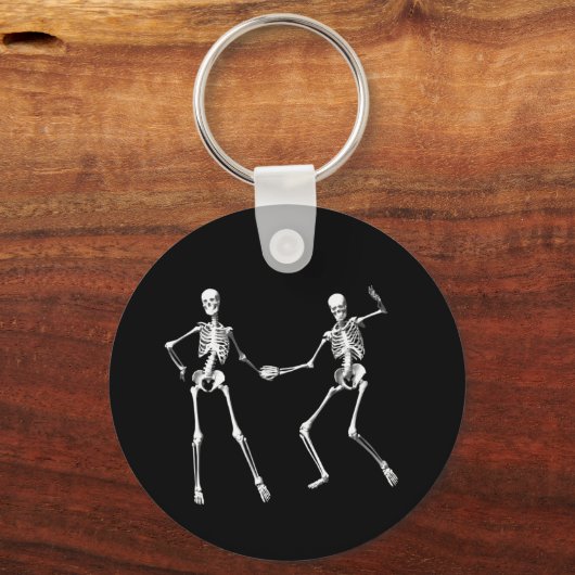 Dansende Retro Skeletons Sleutelhanger (Voorkant)