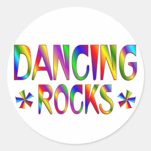Dansende Rocks Ronde Sticker (Voorkant)