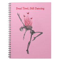 Dansende Rode Vuur Vlammen Skelet Illustratie Roze