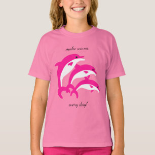 Dansende roze dolfijnen t-shirt