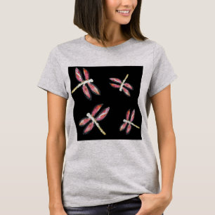 Dansende roze dragonfly bugs t-shirt