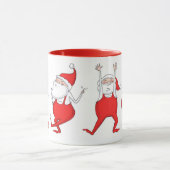 Dansende Sinterklaas geïllustreerde Kerstmis Mok (Midden)