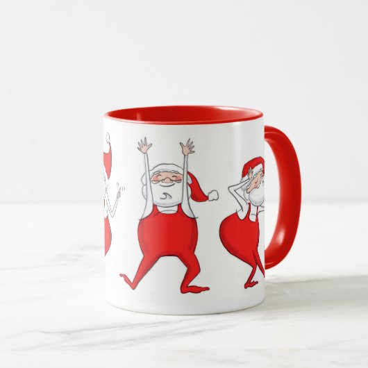 Dansende Sinterklaas geïllustreerde Kerstmis Mok (Voorkant rechts)