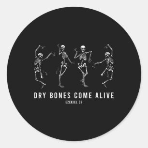 Dansende Skelet Droge Botten komen tot leven Chris Ronde Sticker