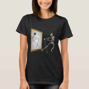 Dansende skelet in Mirror Funny T-shirt