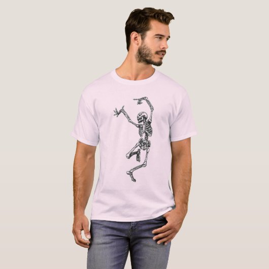dansende Skelet Mannen Basc T-Shirt (Voorkant volledig)