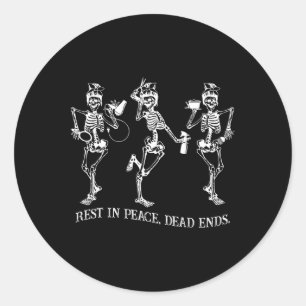 Dansende Skelet Vrede Dode Uiteinden Kapper Hallo Ronde Sticker