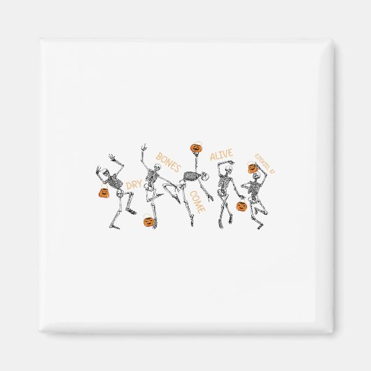 Dansende Skeleton Bible Verse Droge Botten komen t Magneet (Voorkant)