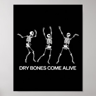 Dansende Skeleton Bible Verse Droge Botten komen t Poster