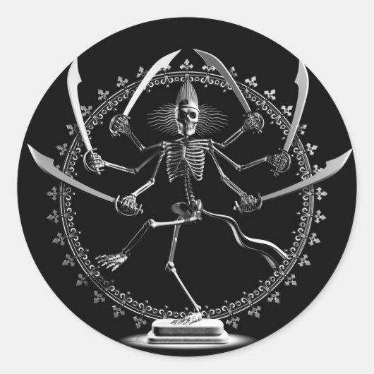 Dansende Skeleton Goddess Stickers (Voorkant)