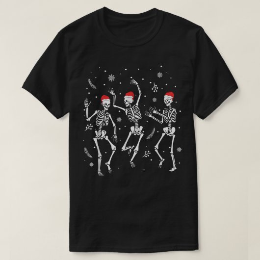 Dansende Skeleton Kerstmis 2021 Spooky Funny Chris T-shirt (Design voorkant)