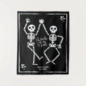 Dansende Skeleton Weddenschap Aangepaste datum voo Wandkleed (Voorkant)