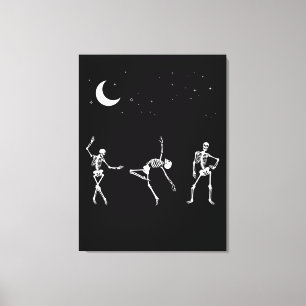 Dansende skeletten canvas afdruk