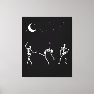 Dansende skeletten canvas afdruk