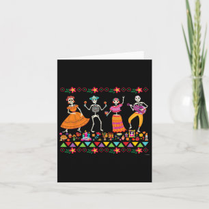 Dansende skeletten Dag van de Dode Mexicaanse Dia Kaart