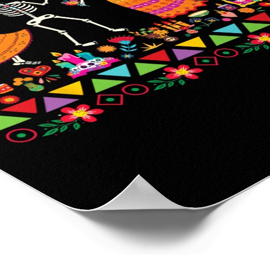 Dansende skeletten Dag van de Dode Mexicaanse Dia Poster (Hoek)