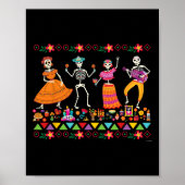 Dansende skeletten Dag van de Dode Mexicaanse Dia Poster (Voorkant)