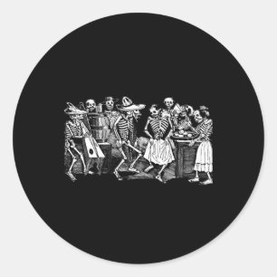Dansende skeletten Dag van de dood Dia de los Muer Ronde Sticker