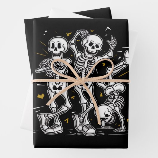 Dansende skeletten Dance Challenge Halloween Inpakpapier Vel (In situ)