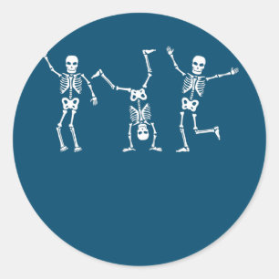 Dansende skeletten Dance Challenge Halloween Scary Ronde Sticker