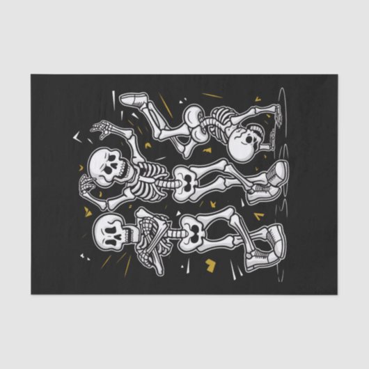 Dansende skeletten Dance Challenge Halloween Tissuepapier (Voorkant)