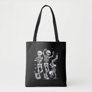 Dansende Skeletten Dans Uitdaging Halloween Draagtas