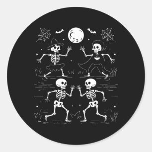 Dansende Skeletten Dans Uitdaging Kinderen Hallowe Ronde Sticker