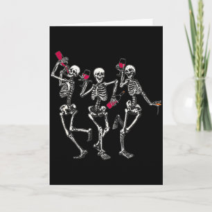 Dansende skeletten die wijn drinken minnaar grappi kaart