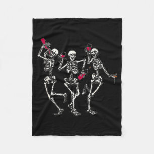 Dansende skeletten drinken wijn Liefhebber Grappig Fleece Deken