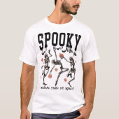 Dansende skeletten gepersonaliseerde spooky Hallow T-shirt (Voorkant)