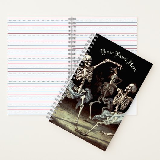 Dansende skeletten Gotische bruiloft Notitieboek (Binnen)