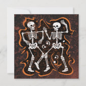 Dansende skeletten Grappig Halloween Feest Kaart (Voorkant)