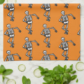 Dansende Skeletten Halloween Kitchen Towel Theedoek (Gevouwen)
