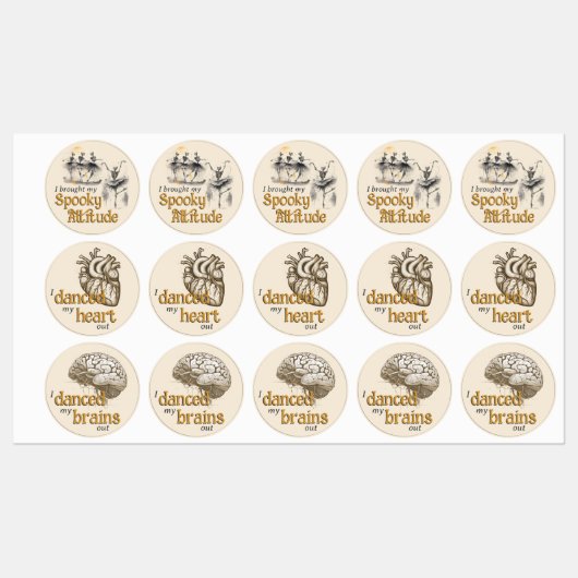 Dansende skeletten Hallowe'en Participatie Sticker (Vel)