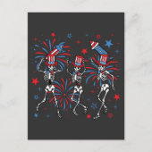 Dansende skeletten op 4 juli briefkaart (Voorkant)