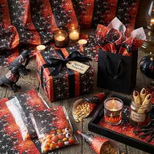 Dansende skeletten op vuur vlammen voor Halloween Cadeaupapier