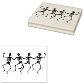 Dansende skeletten silhouet kunst stempel (Gestempeld)
