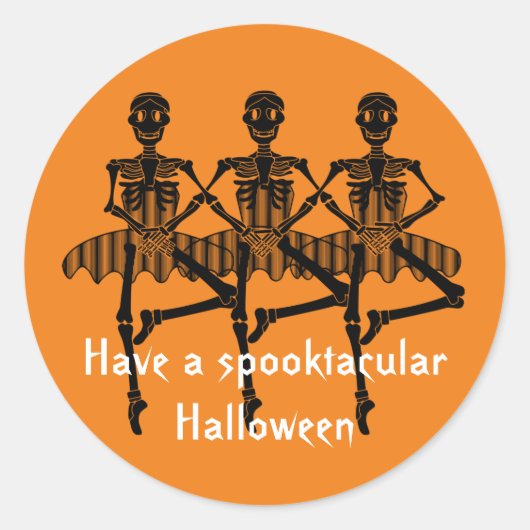 Dansende skeletten Spooktaculaire halloween Ronde Sticker (Voorkant)