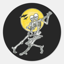 Dansende skeletten Stickers/envelopzegels Ronde Sticker
