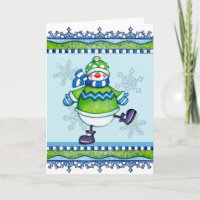 Dansende Sneeuwman - Wenskaart