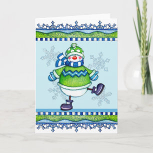Dansende Sneeuwman - Wenskaart Feestdagen Kaart