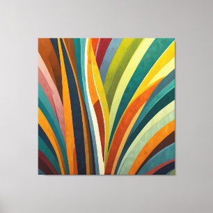 Dansende strepen in kleur canvas afdruk