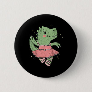 Dansende T-rex Dinosaur Llerina Voor Llet Danser V Ronde Button 5,7 Cm