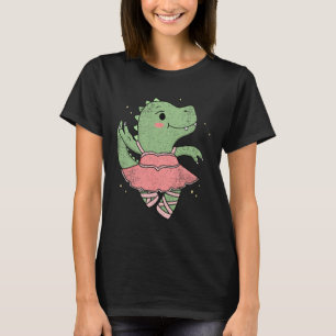 Dansende T-rex Dinosaur Llerina Voor Llet Danser V T-shirt
