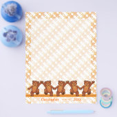 Dansende Teddy Bears Aangepaste plakboekpagina's Flyer (Enkel)