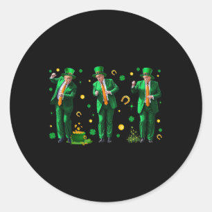 Dansende Trump St. Patrick's Day, Uni-volwassenen, Ronde Sticker