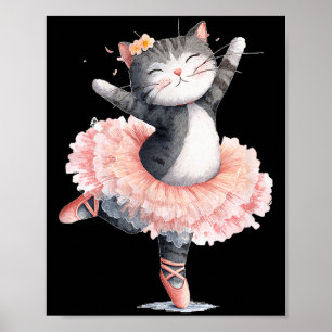 Dansende Tutu Kat Kostuum Voor Kat Liefhebbers Poster