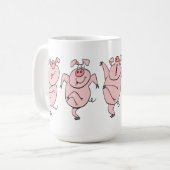 Dansende varkens koffiemok (Voorkant links)