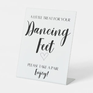 Dansende Voeten Bruiloft Tafel Top Sign Reclamebord Met Voetstuk