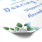 Dansende voeten flip flops | Eucalyptus bruiloftsb Poster (Hoek)